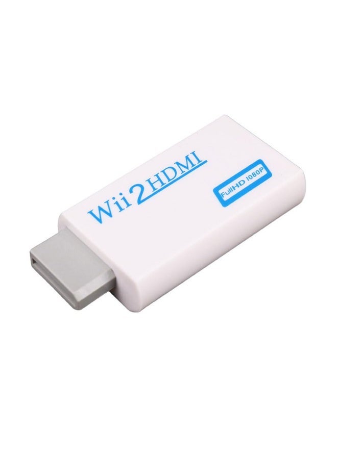 JZS Wii to Hdmi Connector/Converter/Adapter, 1080p Output Video, 3.5mm Audio - Supports All Wii Display Modes, White - Image 1